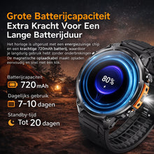 Hibousee smartwatch voor heren en dames – bellen via Bluetooth, meer dan 100 sportmodi, hartslagmeter, waterdichte fitnesstracker, zaklamp – iOS en Android