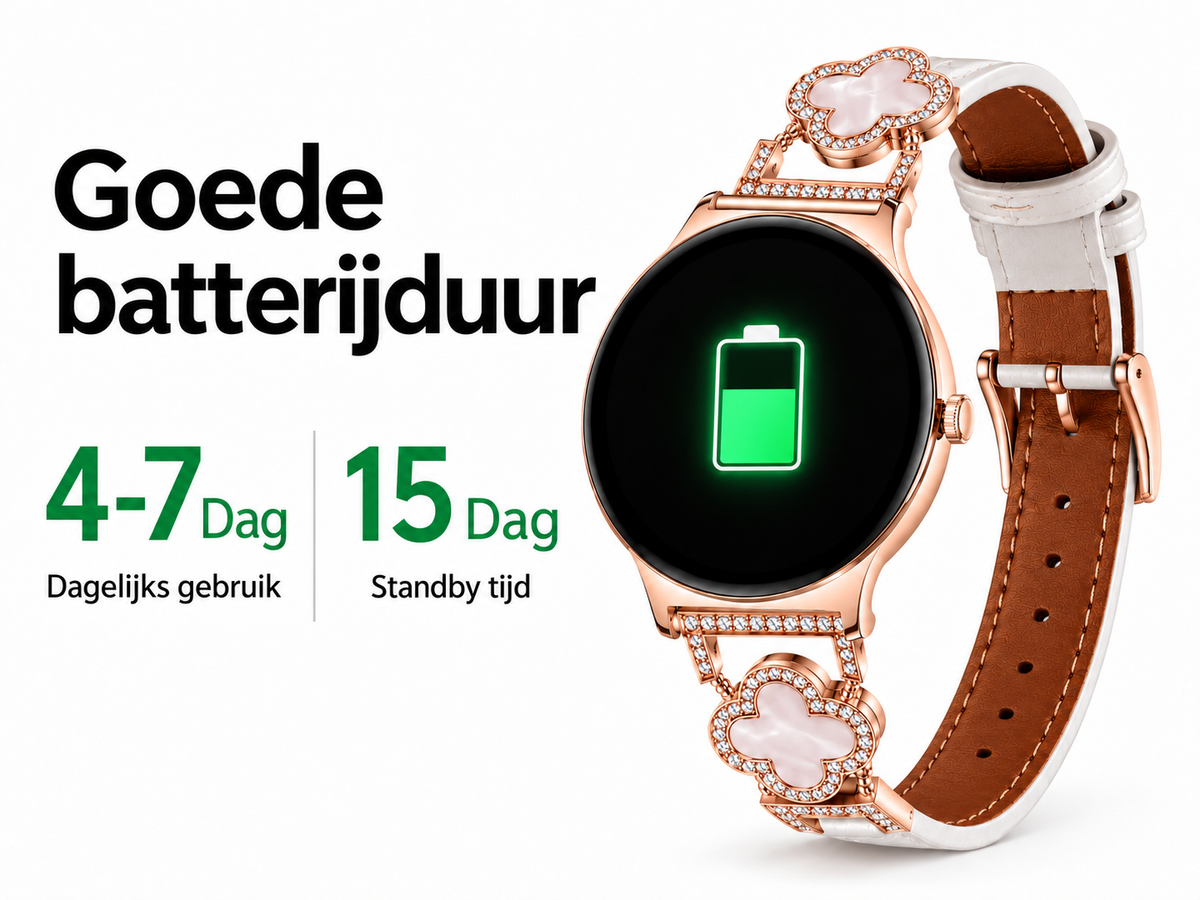 Hibousee Smartwatch for Women – Bluetooth Calling, Health & Fitness Tracking, Step Counter, Heart Rate Monitor & Sleep Monitor – iOS & Android – Includes 3 Straps