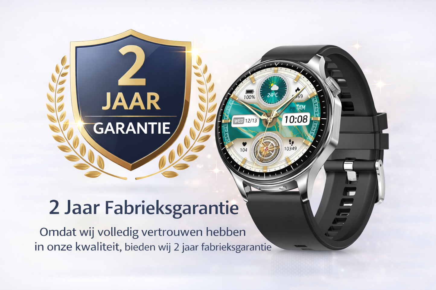Hibousee Smartwatch voor Dames en Heren met Oordopjes (2-in-1) – Bluetooth Bellen, AMOLED scherm, Fitness- en Gezondheidstracker – iOS & Android