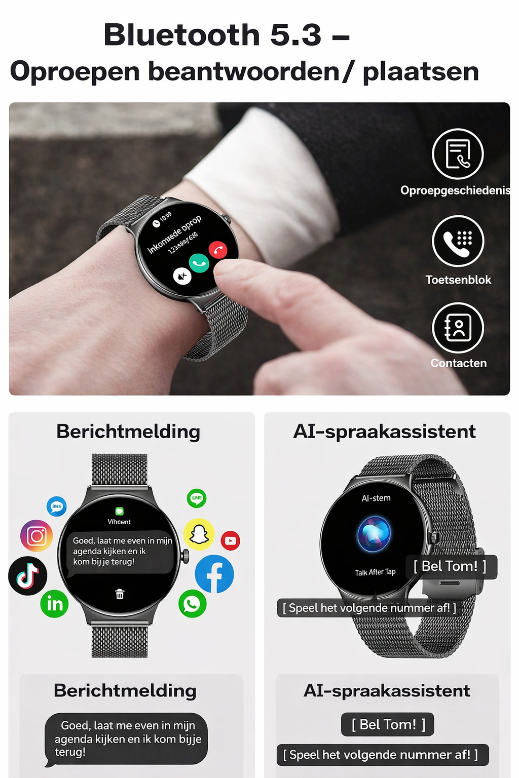 Hibousee Smartwatch V89 – Smart Health, Bluetooth Calling & Fitness Tracking