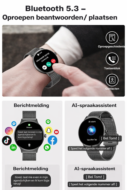 Hibousee Smartwatch V89 – Smart Health, Bluetooth Calling & Fitness Tracking