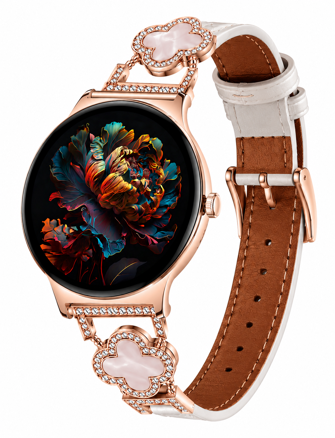 Hibousee Smartwatch for Women – Bluetooth Calling, Health & Fitness Tracking, Step Counter, Heart Rate Monitor & Sleep Monitor – iOS & Android – Includes 3 Straps