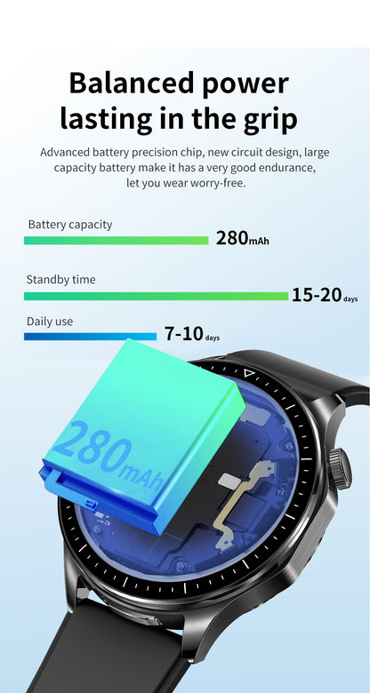 Hibousee Smartwatch with Built-in Earbuds T98