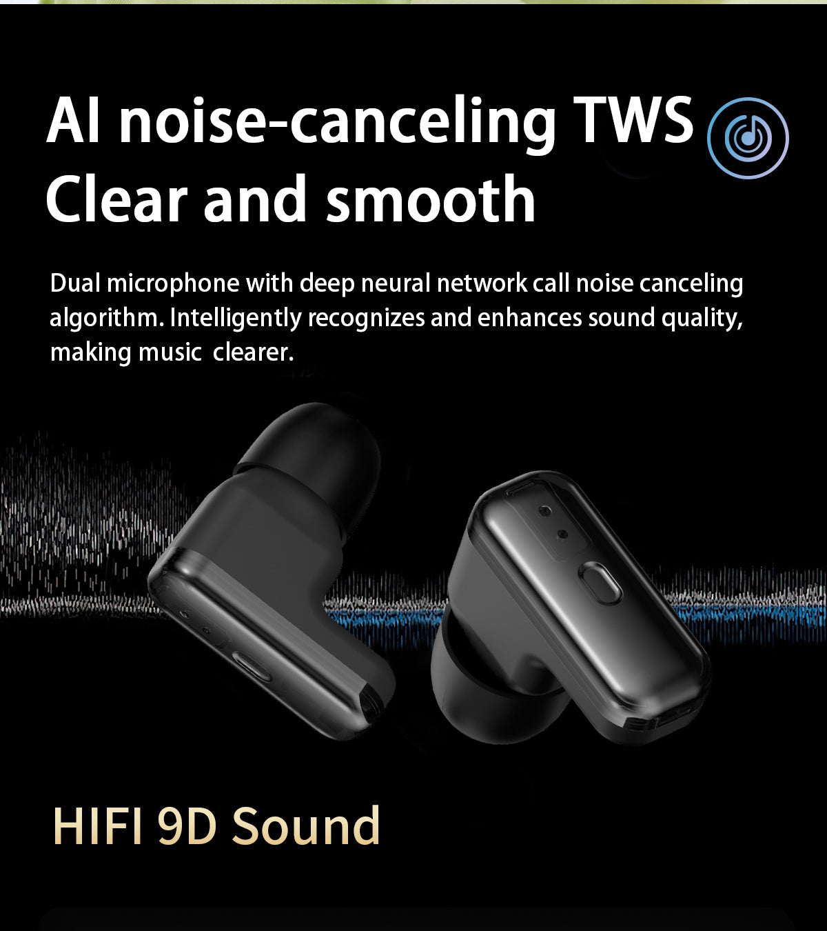 Hibousee Smartwatch with Built-in Earbuds T98