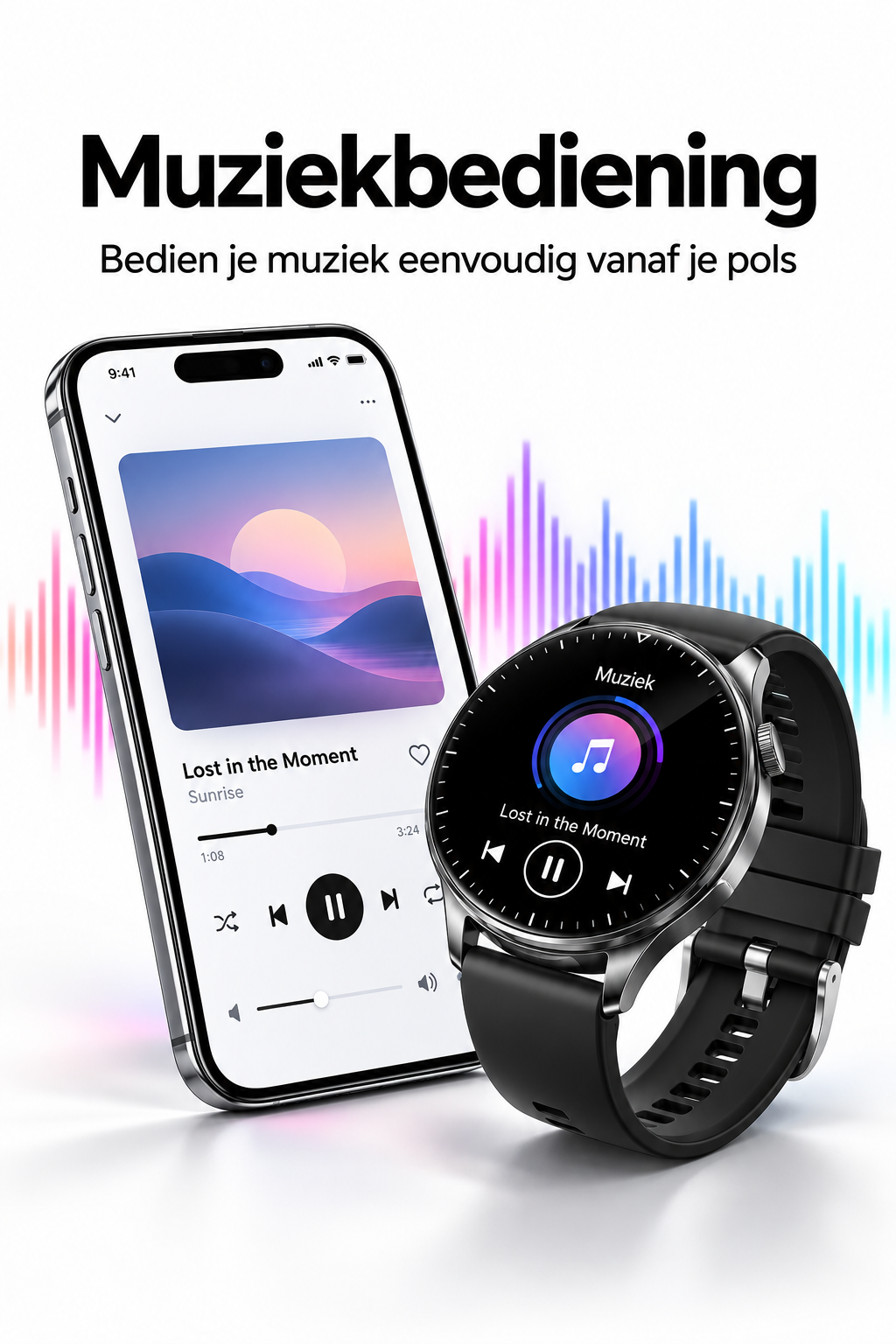 Hibousee Smartwatch for Women and Men with Earbuds (2-in-1) – Bluetooth Calling, AMOLED Display, Fitness & Health Tracker – iOS & Android