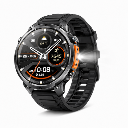Hibousee smartwatch voor heren en dames – bellen via Bluetooth, meer dan 100 sportmodi, hartslagmeter, waterdichte fitnesstracker, zaklamp – iOS en Android
