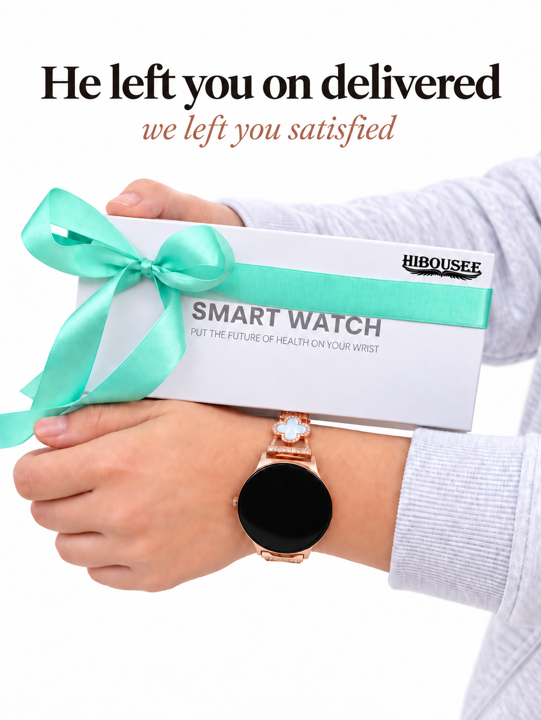 Hibousee Smartwatch for Women – Bluetooth Calling, Health & Fitness Tracking, Step Counter, Heart Rate Monitor & Sleep Monitor – iOS & Android – Includes 3 Straps