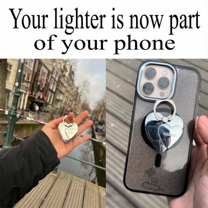Hibousee Ignite Ring – 2 in 1 Phone Ring Holder with Built-In Electric Lighter